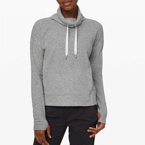 Lululemon Go Forward Grey Cowl Neck Long Sleeve Fleece Pullover Women’s 6